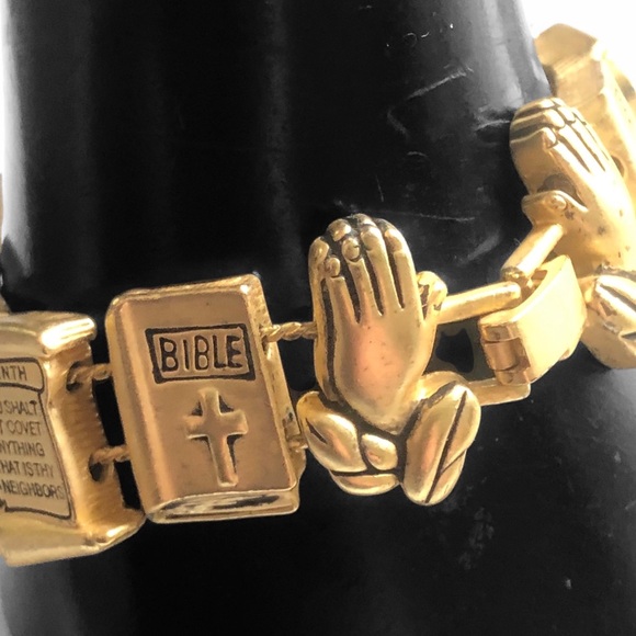 BOGO Vintage Bible 10 Commandments Slide Bracelet - Picture 2 of 7